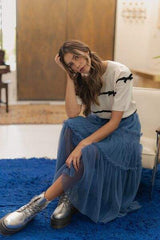 Annie Wear Striped Bow Round Neck Knit Top - Trendsi - Flyclothing LLC