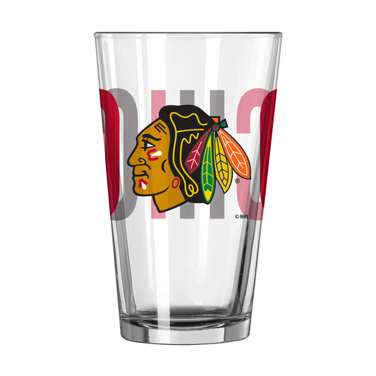 Chicago Blackhawks 16oz Overtime Pint Glass - Logo Brands - Flyclothing LLC