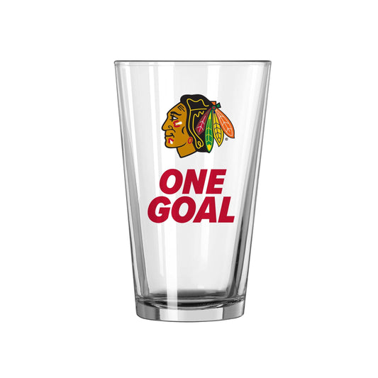 Chicago Blackhawks 16oz Slogan Pint Glass - Logo Brands - Flyclothing LLC