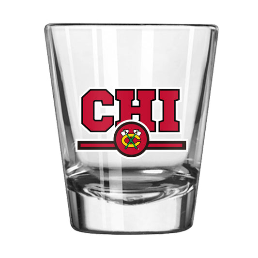 Chicago Blackhawks 2oz Letterman Shot Glass - Logo Brands - Flyclothing LLC