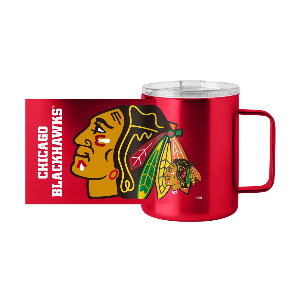 Chicago Blackhawks 15oz Hype Stainless Steel Mug - Logo Brands - Flyclothing LLC