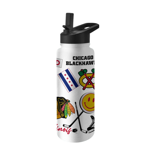 Chicago Blackhawks 34oz Native Quencher Bottle - Logo Brands - Flyclothing LLC