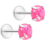 4mm Synthetic Opal Threadless Flat Back Earrings - BodyCandy - Flyclothing LLC
