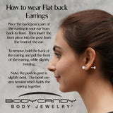 4mm Synthetic Opal Threadless Flat Back Earrings - BodyCandy - Flyclothing LLC