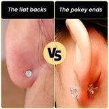 4mm Synthetic Opal Threadless Flat Back Earrings - BodyCandy - Flyclothing LLC