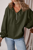 Pocketed Half Zip Dropped Shoulder Hoodie - Trendsi - Flyclothing LLC