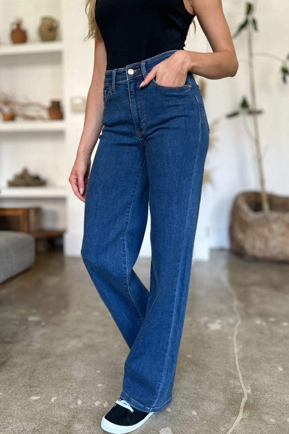 Judy Blue Full Size High Rise Straight Jeans - Trendsi - Flyclothing LLC