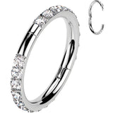 Implant Grade Titanium Forward CZ Double Sided Hoop Segment Ring - BodyCandy - Flyclothing LLC
