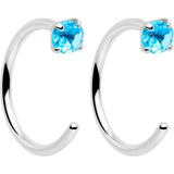20G 2mm Gem Implant Grade Titanium Open Hoop Earrings - BodyCandy - Flyclothing LLC