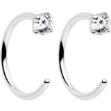 20G 2mm Gem Implant Grade Titanium Open Hoop Earrings - BodyCandy - Flyclothing LLC