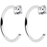 20G 2mm Gem Implant Grade Titanium Open Hoop Earrings - BodyCandy - Flyclothing LLC