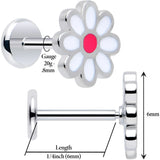 Daisy Flower Flat Back Stud Earrings - 1 Pair - BodyCandy - Flyclothing LLC