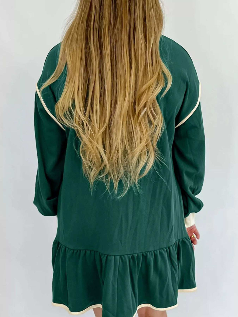 Ruffled Hem Dropped Shoulder Mini Dress - Trendsi - Flyclothing LLC