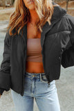 Zip Up Collared Neck Coat with Pockets - Trendsi - Flyclothing LLC