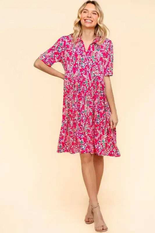 Haptics Johnny Collar Babydoll Dress with Side Pockets - Trendsi - Flyclothing LLC