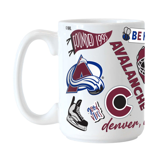 Colorado Avalanche 15oz Native Sublimated Mug - Logo Brands - Flyclothing LLC
