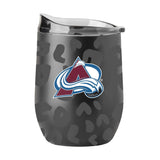 Colorado Avalanche Leopard 16oz Black Powdercoat Curved Beverage - Logo Brands - Flyclothing LLC