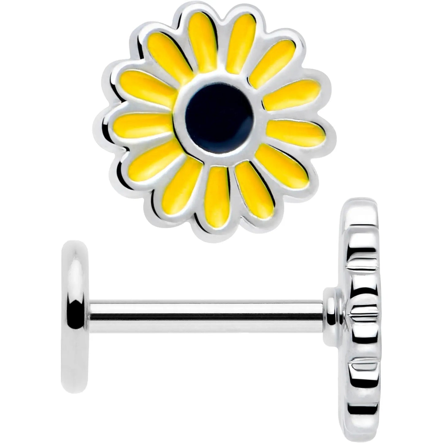Cheery Sunflower Flat Back Earring Set of 2 - BodyCandy - Flyclothing LLC