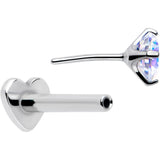 16G 5/16 Aurora CZ Implant Grade Titanium Threadless Reversible Heart Flatback Stud - BodyCandy - Flyclothing LLC
