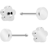 20G Bar Disc Butterfly Reversible Flower Flat Back Earring Set of 6 - BodyCandy - Flyclothing LLC