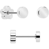 20G Bar Disc Butterfly Reversible Flower Flat Back Earring Set of 6 - BodyCandy - Flyclothing LLC