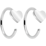 20G Implant Grade Titanium Heart Open Hoop Earrings - BodyCandy - Flyclothing LLC
