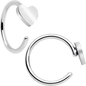20G Implant Grade Titanium Heart Open Hoop Earrings - BodyCandy - Flyclothing LLC