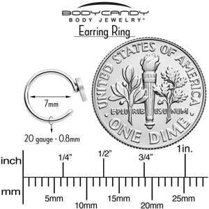 20G Implant Grade Titanium Heart Open Hoop Earrings - BodyCandy - Flyclothing LLC