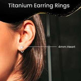 20G Implant Grade Titanium Heart Open Hoop Earrings - BodyCandy - Flyclothing LLC