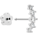 20G CZ Gem Ball Arch Butterfly Reversible Flower Flat Back Earring Set of 6 - BodyCandy - Flyclothing LLC