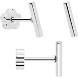 20G Clear CZ Gem Moon Circle Bar Reversible Flower Flat Back Earring Set of 6 - BodyCandy - Flyclothing LLC