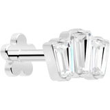 18G 1/4 Clear Gem Implant Grade Titanium Threadless Flower Reversible Flat Back Earring - BodyCandy - Flyclothing LLC