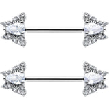 14G 9/16 Style Butterfly Threadless Nipple Ring Set - BodyCandy - Flyclothing LLC