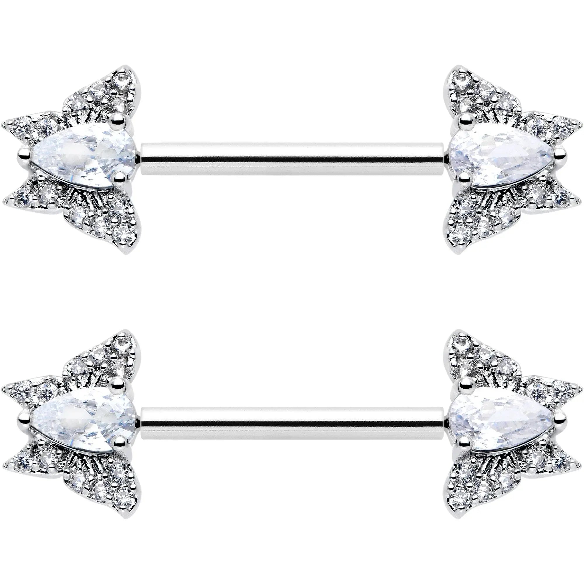 14G 9/16 Style Butterfly Threadless Nipple Ring Set - BodyCandy - Flyclothing LLC
