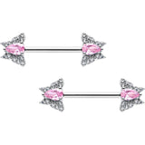 14G 9/16 Style Butterfly Threadless Nipple Ring Set - BodyCandy - Flyclothing LLC