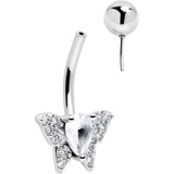 Cubic Zirconia Style Butterfly Belly Ring - BodyCandy - Flyclothing LLC