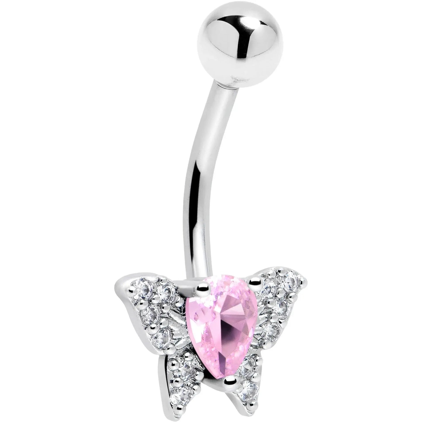 Cubic Zirconia Style Butterfly Belly Ring - BodyCandy - Flyclothing LLC
