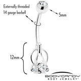 Clear Gem Champagne Dreams Dangle Belly Ring - BodyCandy - Flyclothing LLC