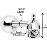 16G 1/4 Clear Gem Champagne Dreams Cartilage Tragus Earring - BodyCandy - Flyclothing LLC