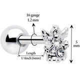 16G 1/4 Clear CZ Gem Fabulous Angel Cartilage Tragus Earring - BodyCandy - Flyclothing LLC