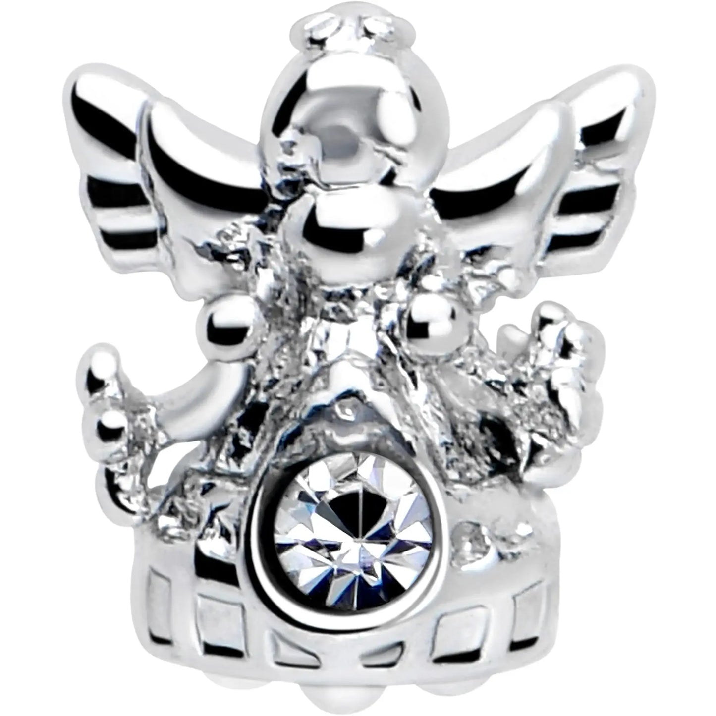 16G 1/4 Clear CZ Gem Fabulous Angel Cartilage Tragus Earring - BodyCandy - Flyclothing LLC
