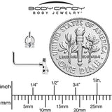 20G 7mm Clear Gem Champagne Dreams L Shape Nose Ring - BodyCandy - Flyclothing LLC