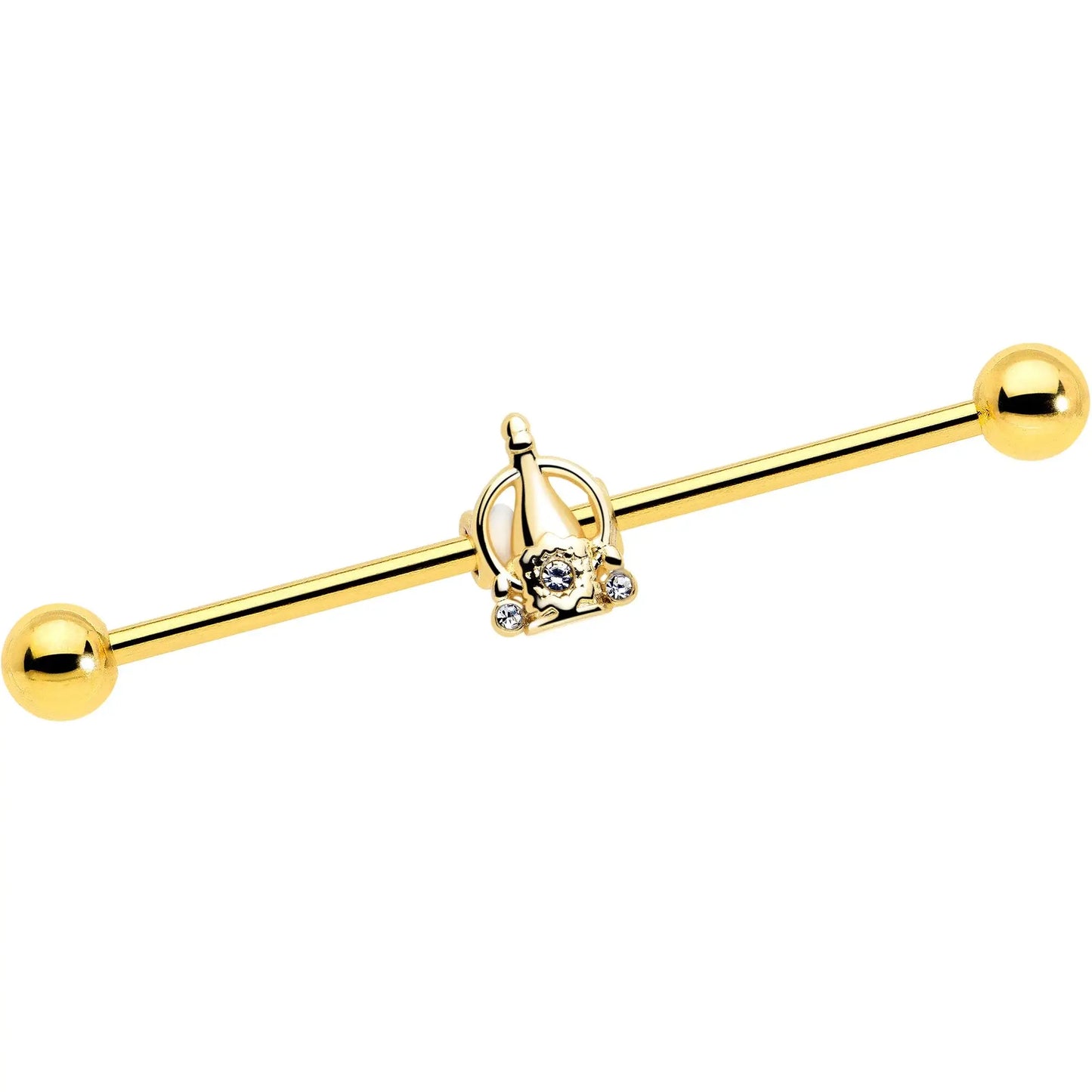 14G Clear Gem Champagne Dreams Industrial Barbell 38mm - BodyCandy - Flyclothing LLC