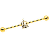 14G Clear Gem Champagne Dreams Industrial Barbell 38mm - BodyCandy - Flyclothing LLC