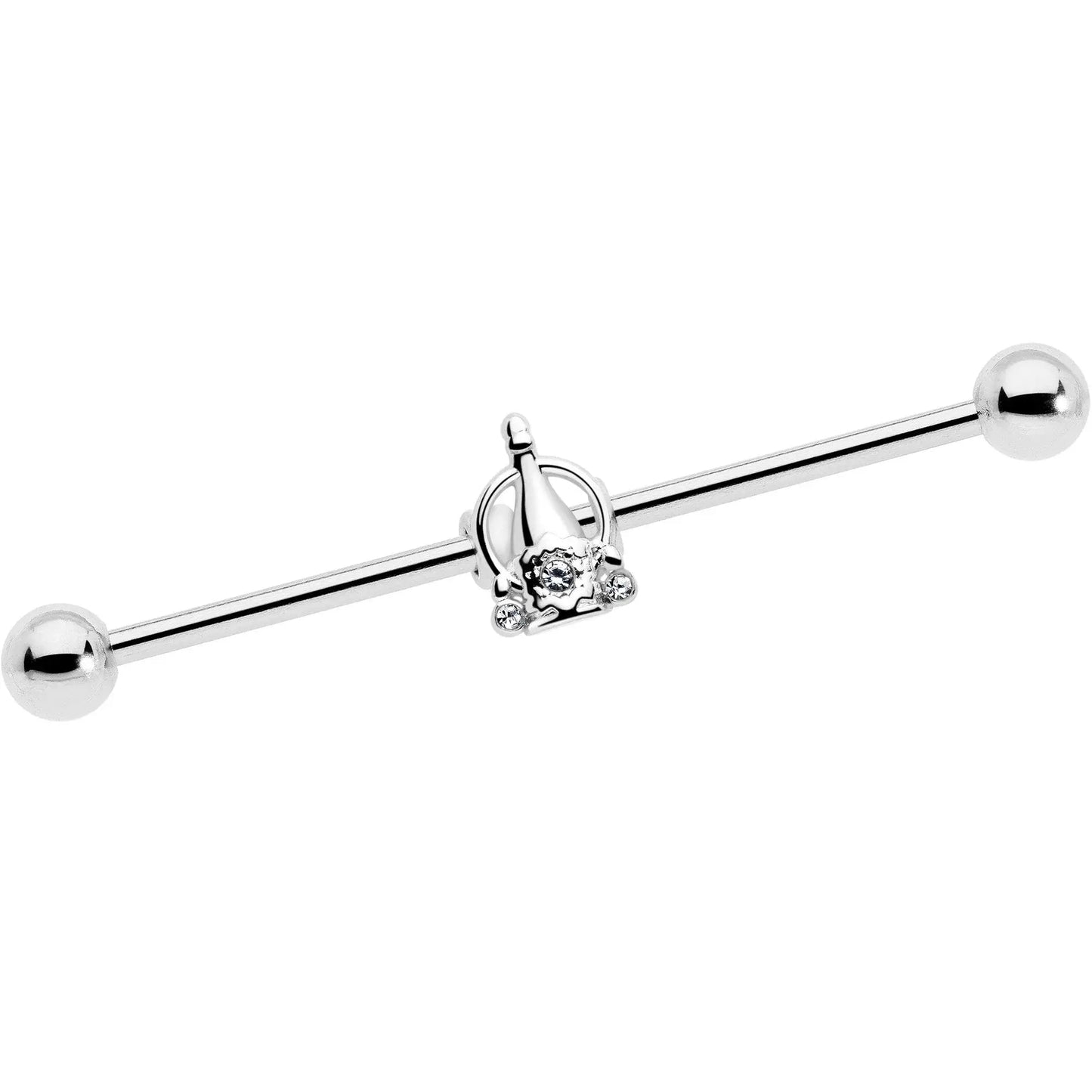 14G Clear Gem Champagne Dreams Industrial Barbell 38mm - BodyCandy - Flyclothing LLC