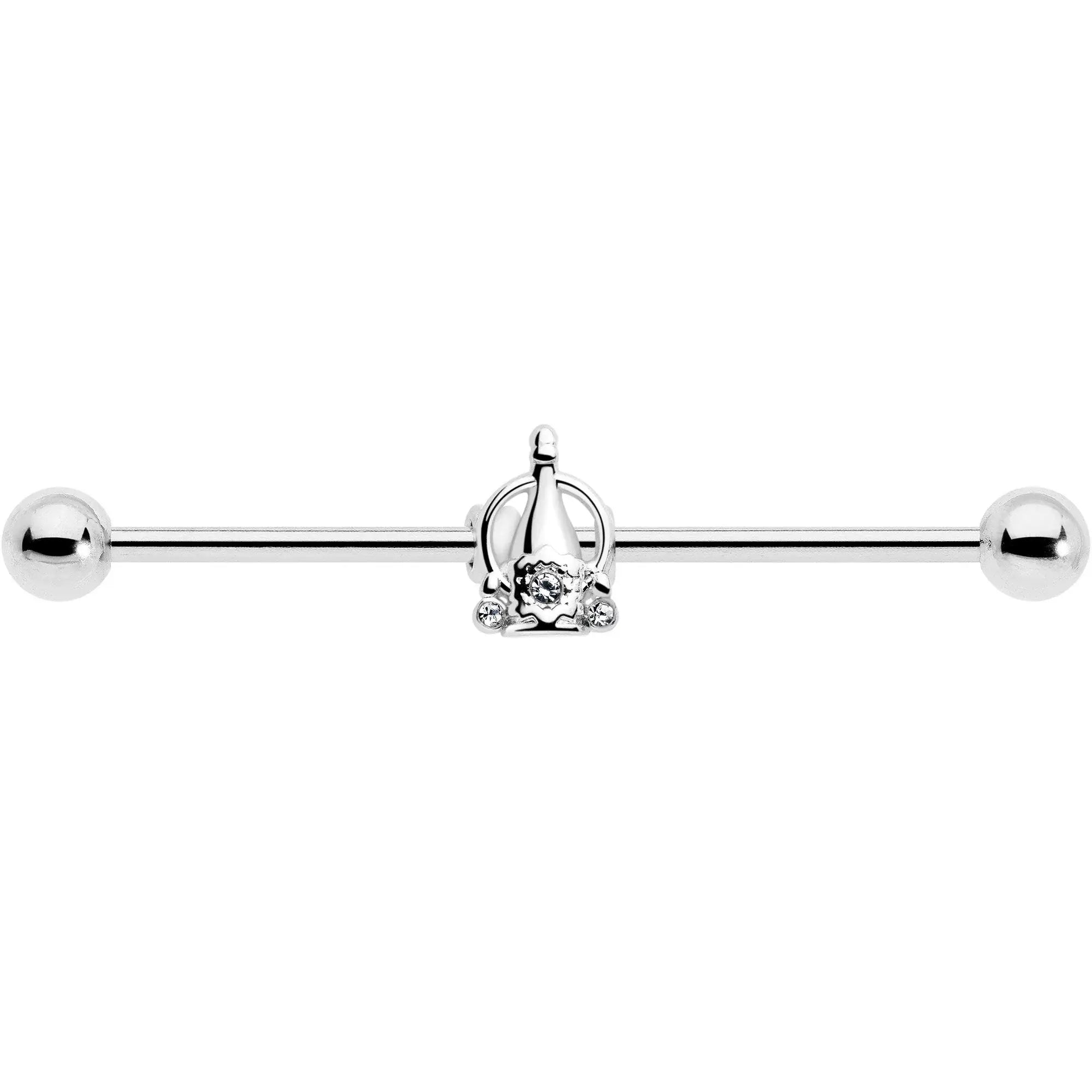 14G Clear Gem Champagne Dreams Industrial Barbell 38mm - BodyCandy - Flyclothing LLC
