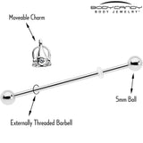 14G Clear Gem Champagne Dreams Industrial Barbell 38mm - BodyCandy - Flyclothing LLC