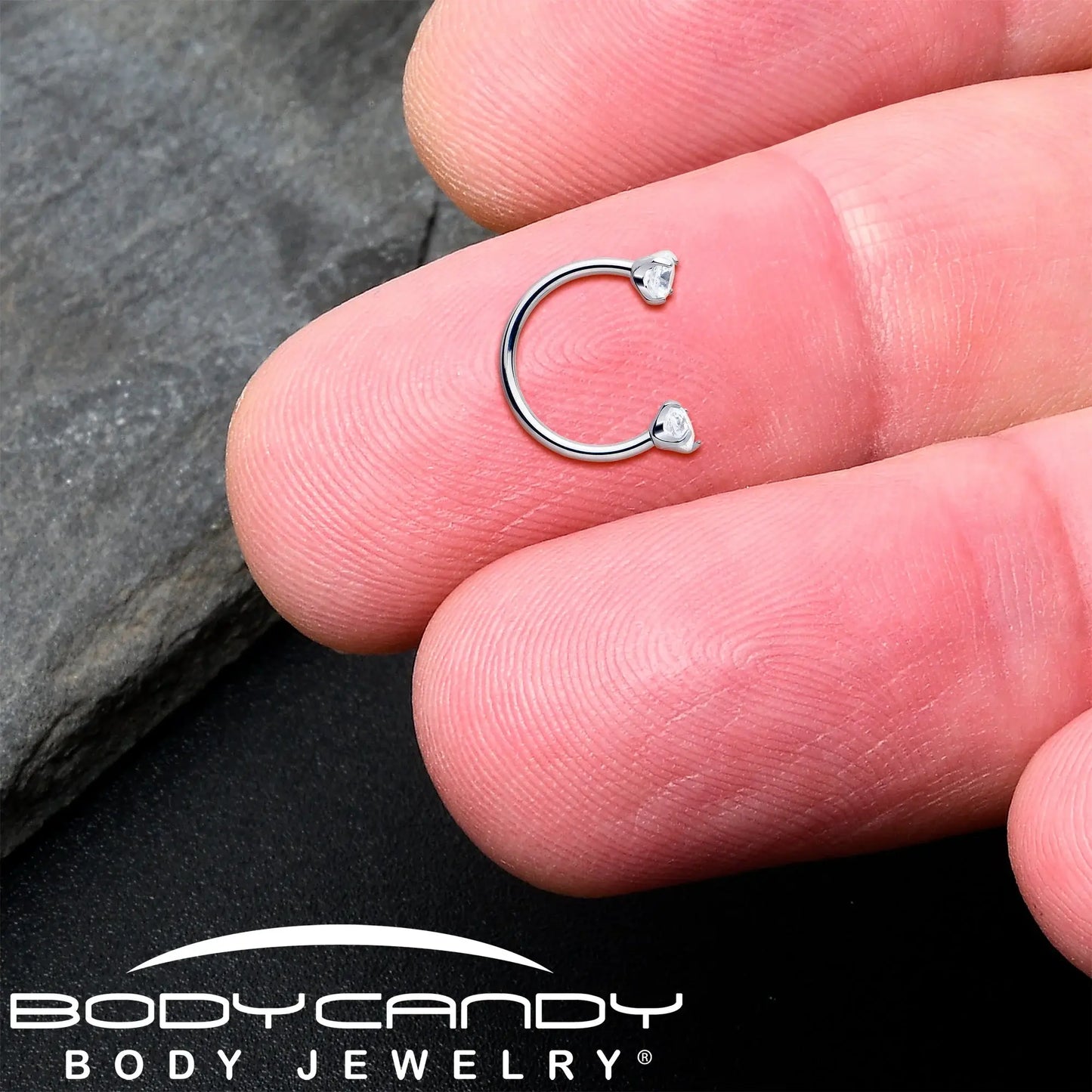 Double Gem Horseshoe Nose Ring Kit with Ball Grabber - BodyCandy - Flyclothing LLC