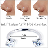 Double Gem Horseshoe Nose Ring Kit with Ball Grabber - BodyCandy - Flyclothing LLC