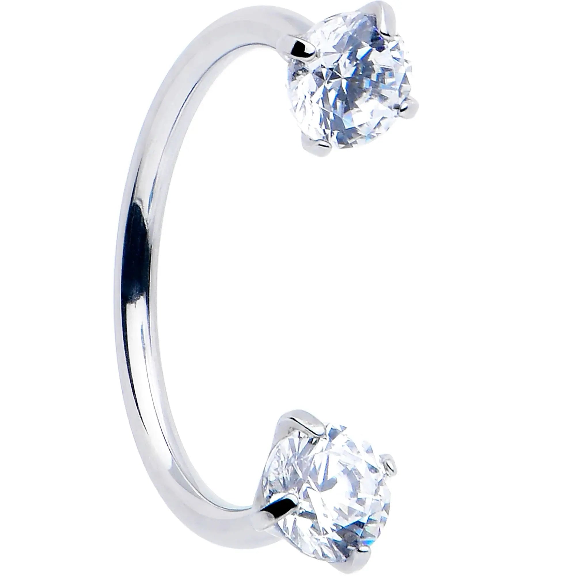Double Gem Horseshoe Nose Ring Kit with Ball Grabber - BodyCandy - Flyclothing LLC